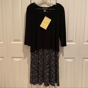 QVC Dialogue Polka Dot Skirt & Solid Flowy Top